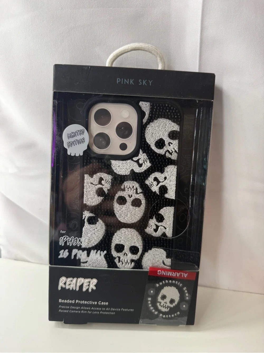 Pink Sky - Reaper iPhone 16 PRO Max Case Beaded Limited Edition NIB